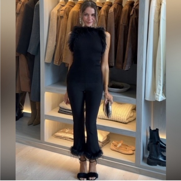 ZARA FLARE PANTS WITH FAUX FUR HEM - Picture 3 of 14